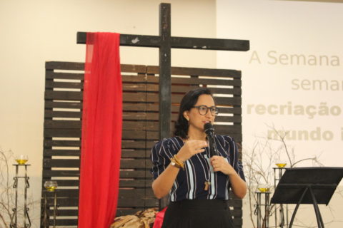 Enne Karol no Retiro de Semana Santa 2024 na Missão Santo Amaro
